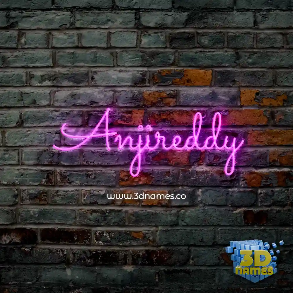 anjireddy in Pink Neon style - 3D name wallpaper