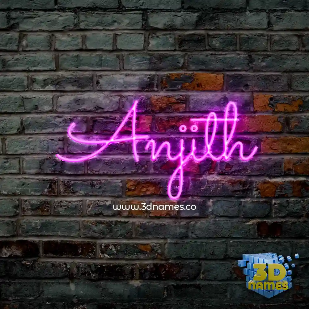 anjith in Pink Neon style - 3D name wallpaper