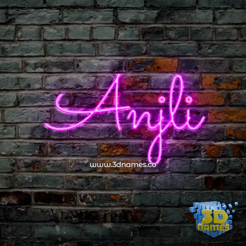 anjli in Pink Neon style - 3D name wallpaper