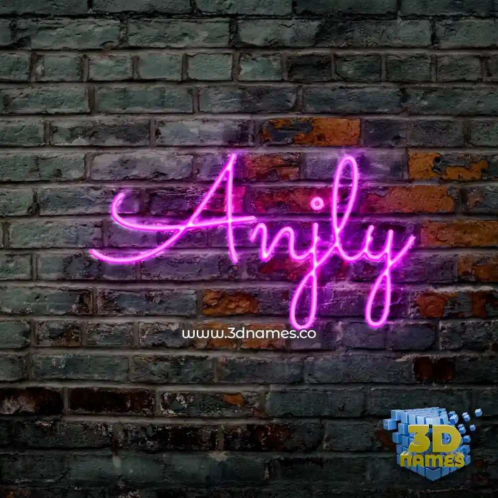 anjly in Pink Neon style - 3D name wallpaper