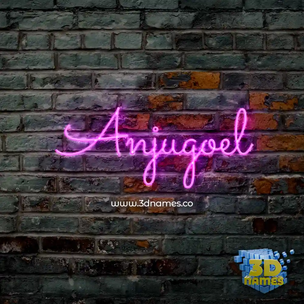 anjugoel in Pink Neon style - 3D name wallpaper
