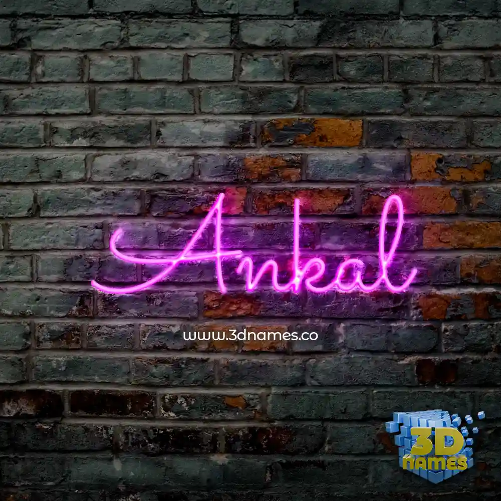 ankal in Pink Neon style - 3D name wallpaper