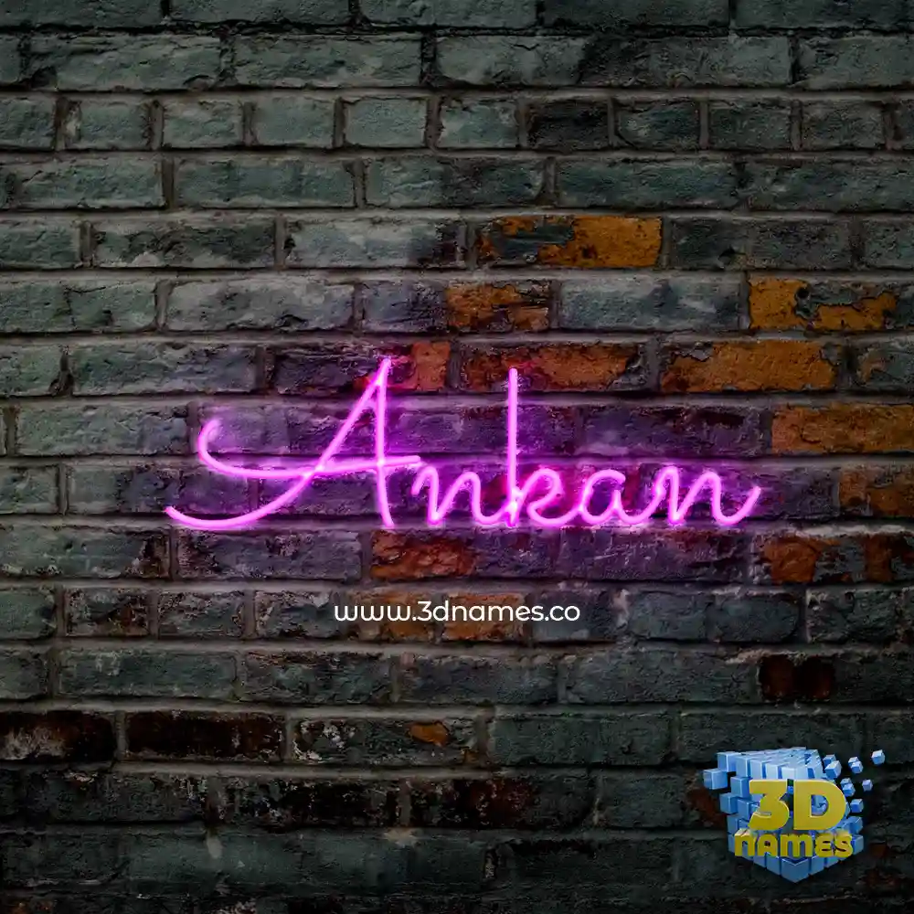 ankan in Pink Neon style - 3D name wallpaper