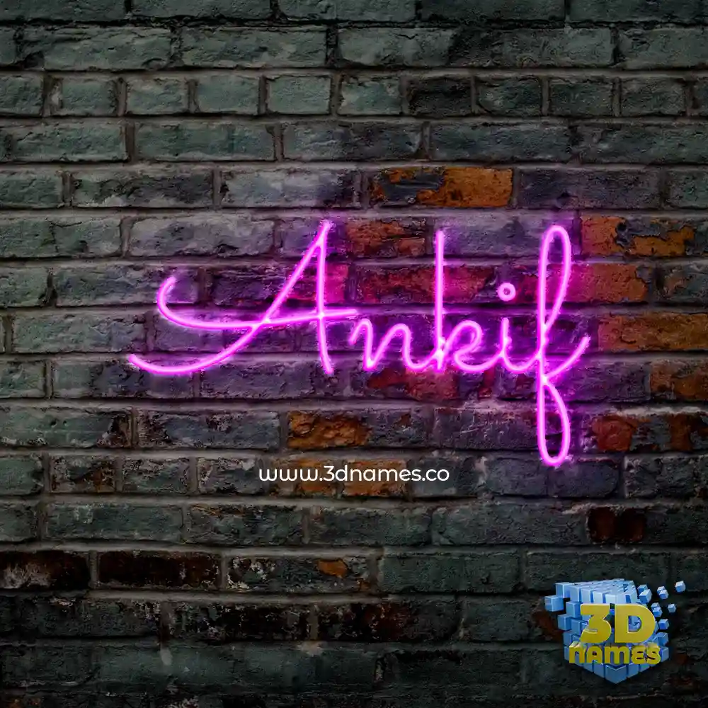 ankif in Pink Neon style - 3D name wallpaper