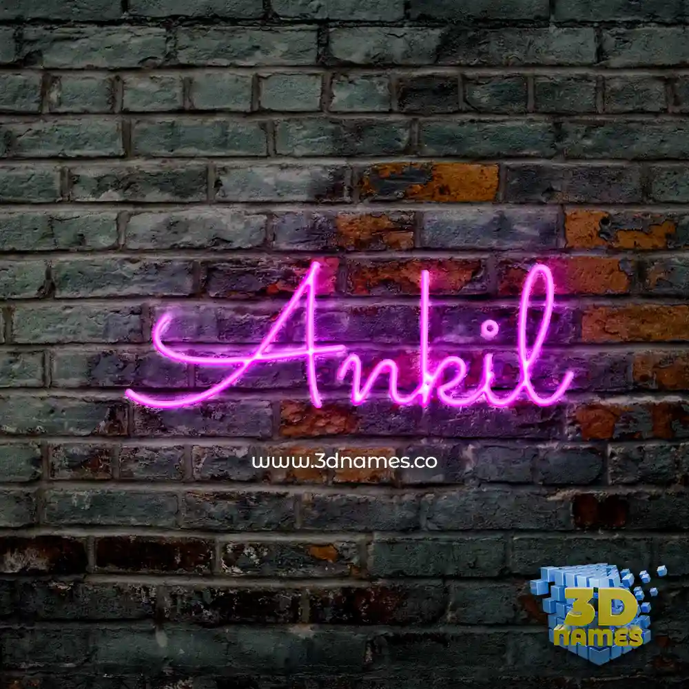 ankil in Pink Neon style - 3D name wallpaper