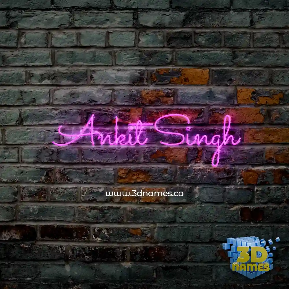 ankit singh in Pink Neon style - 3D name wallpaper