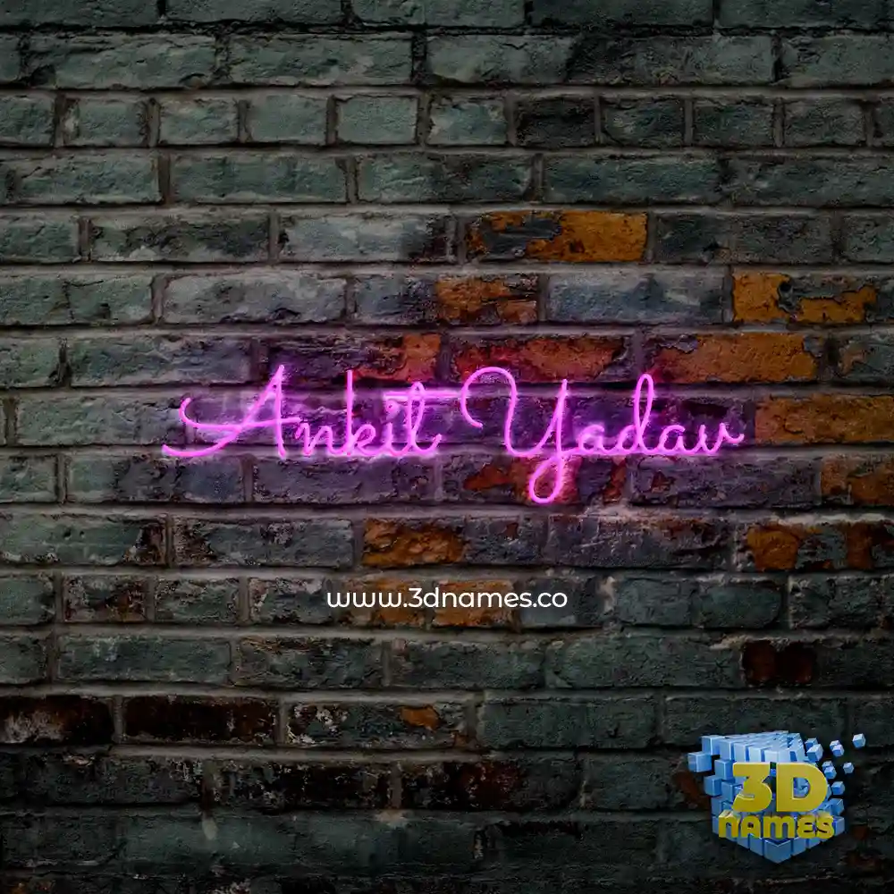 ankit yadav in Pink Neon style - 3D name wallpaper
