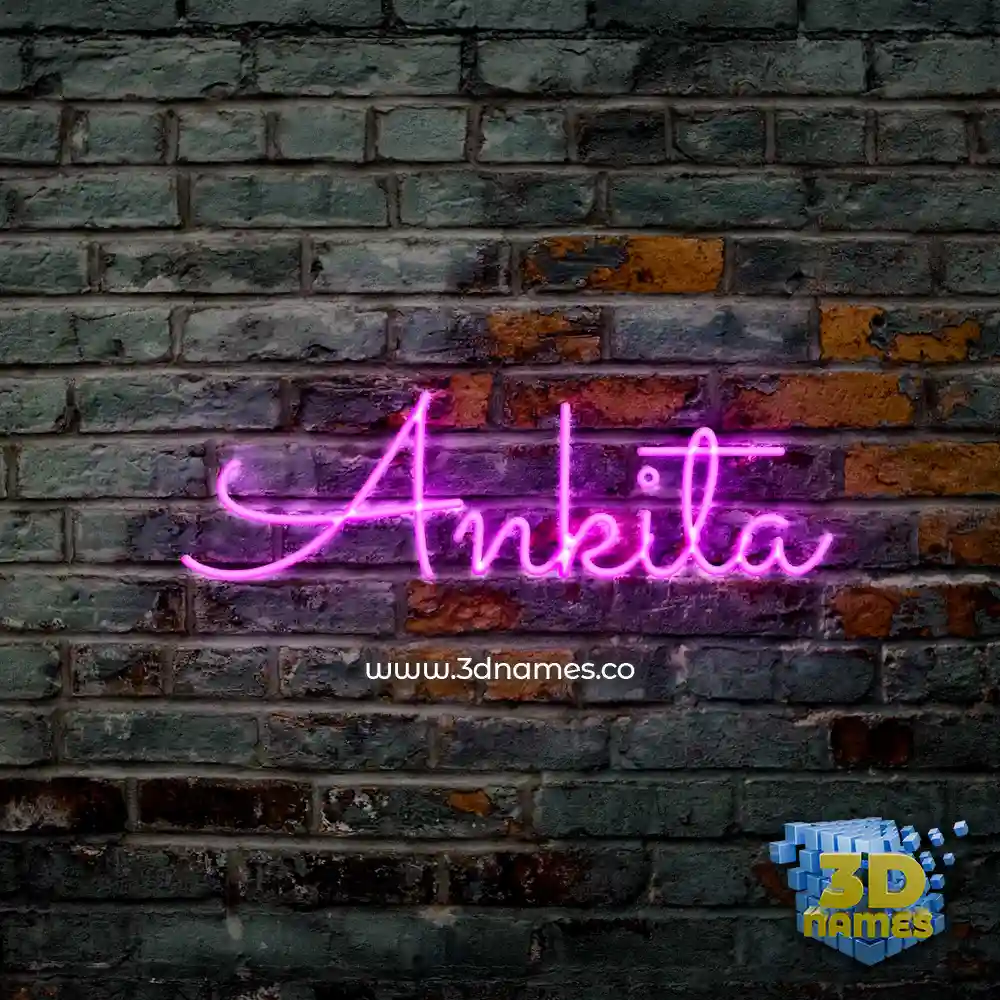 ankita in Pink Neon style - 3D name wallpaper