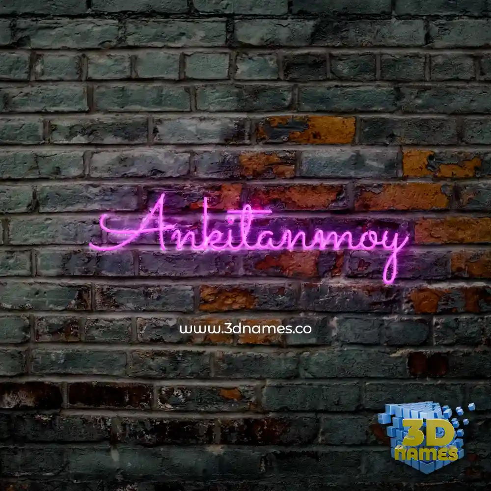 ankitanmoy in Pink Neon style - 3D name wallpaper
