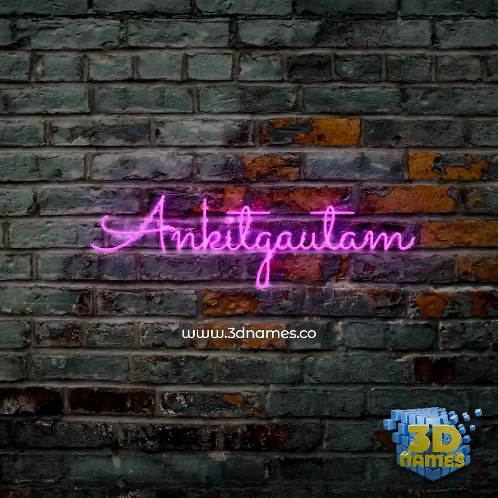 ankitgautam in Pink Neon style - 3D name wallpaper