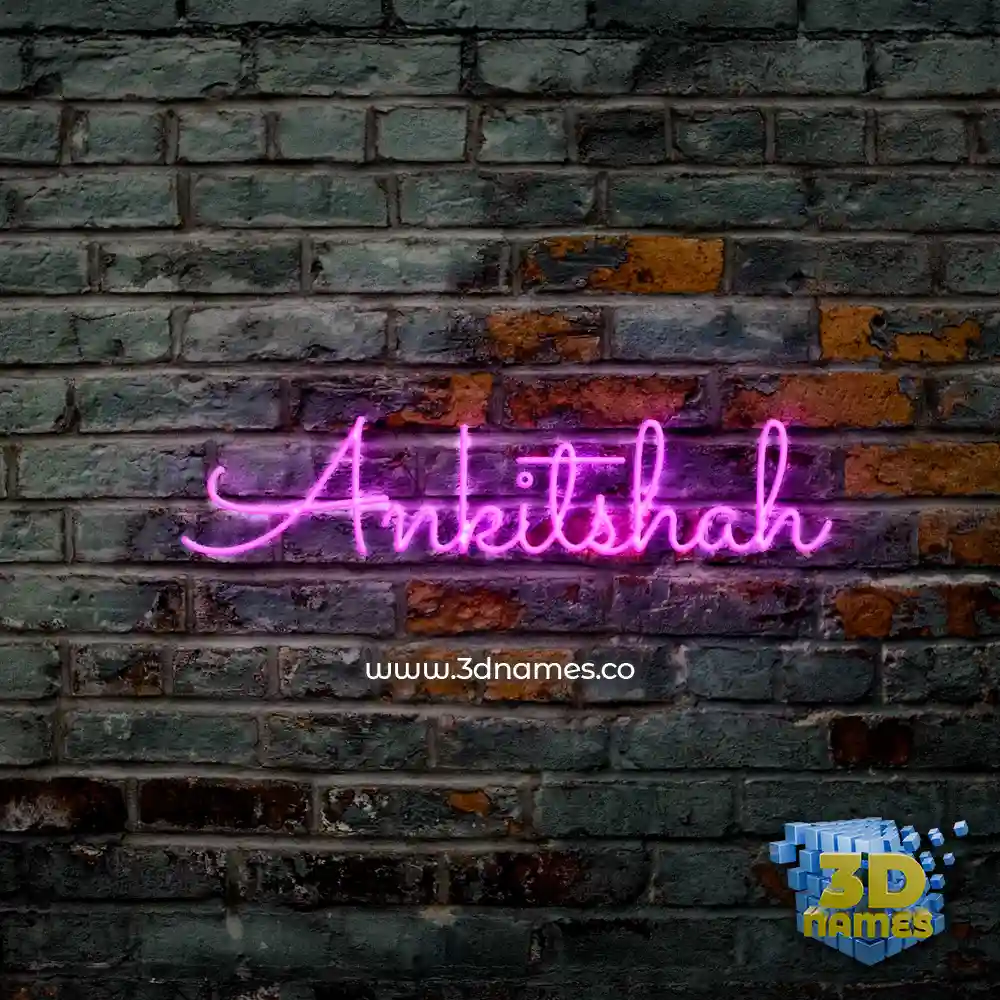 ankitshah in Pink Neon style - 3D name wallpaper