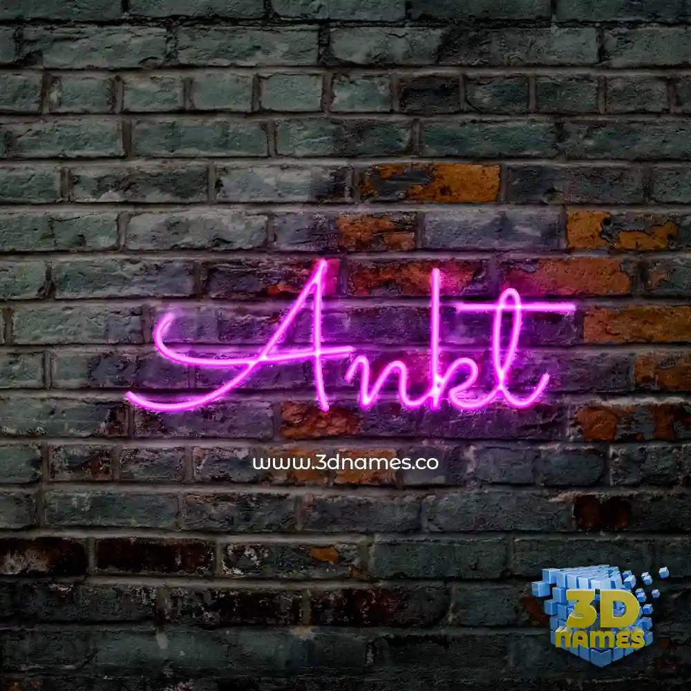 ankt in Pink Neon style - 3D name wallpaper