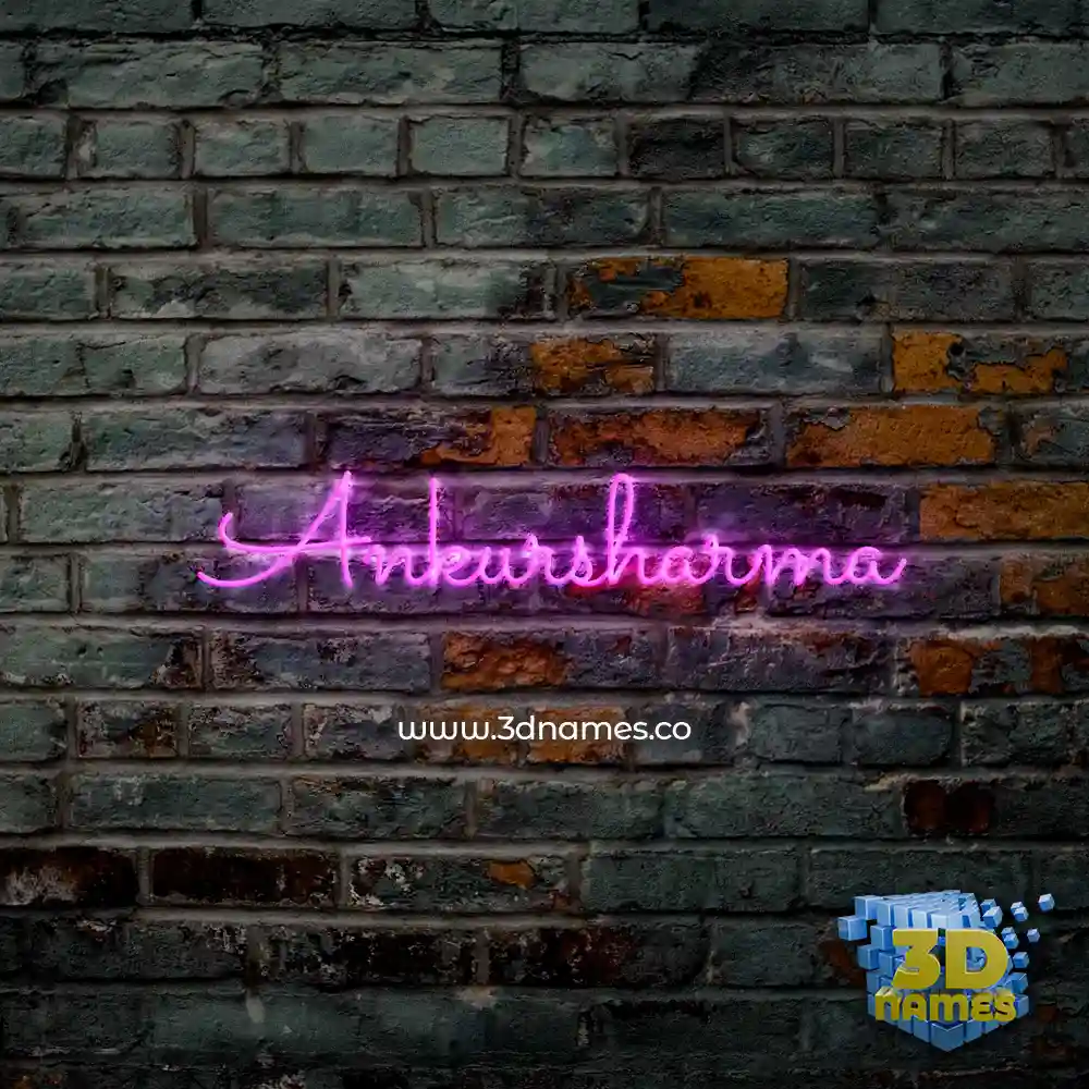 ankursharma in Pink Neon style - 3D name wallpaper