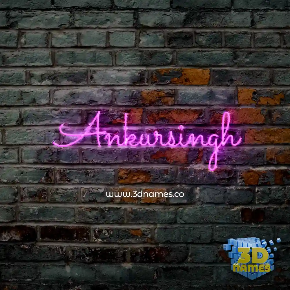 ankursingh in Pink Neon style - 3D name wallpaper