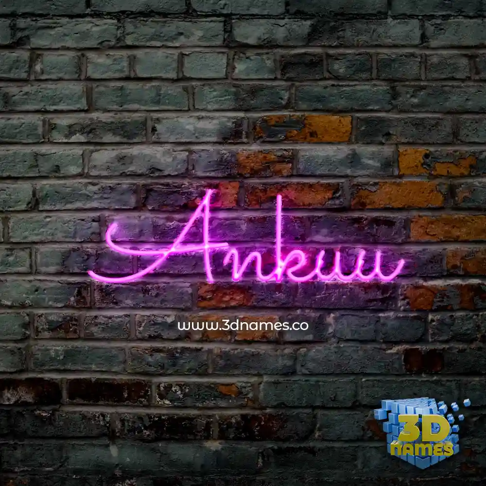ankuu in Pink Neon style - 3D name wallpaper