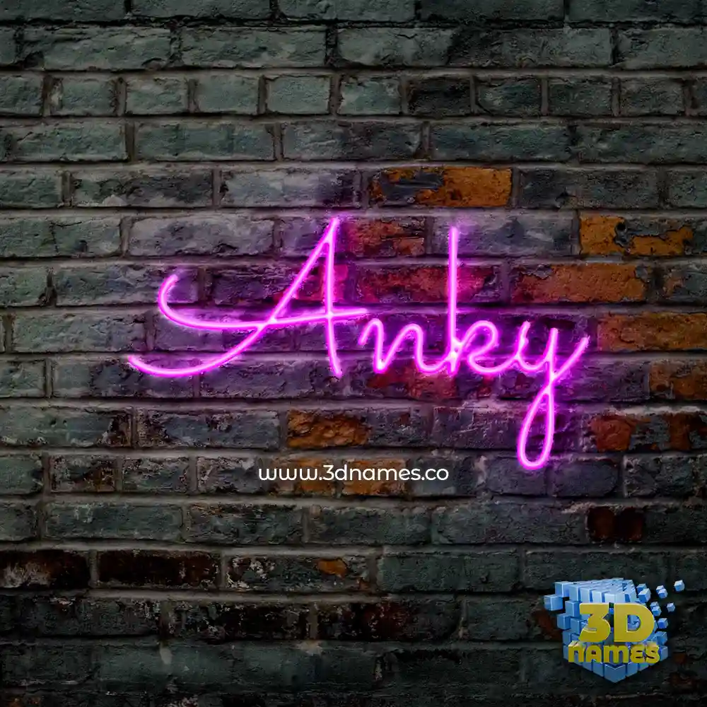 anky in Pink Neon style - 3D name wallpaper