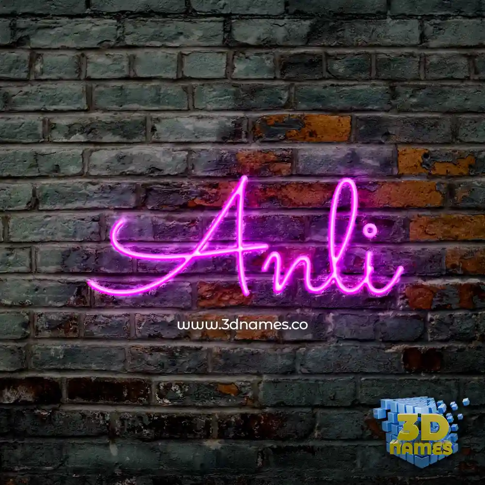 anli in Pink Neon style - 3D name wallpaper