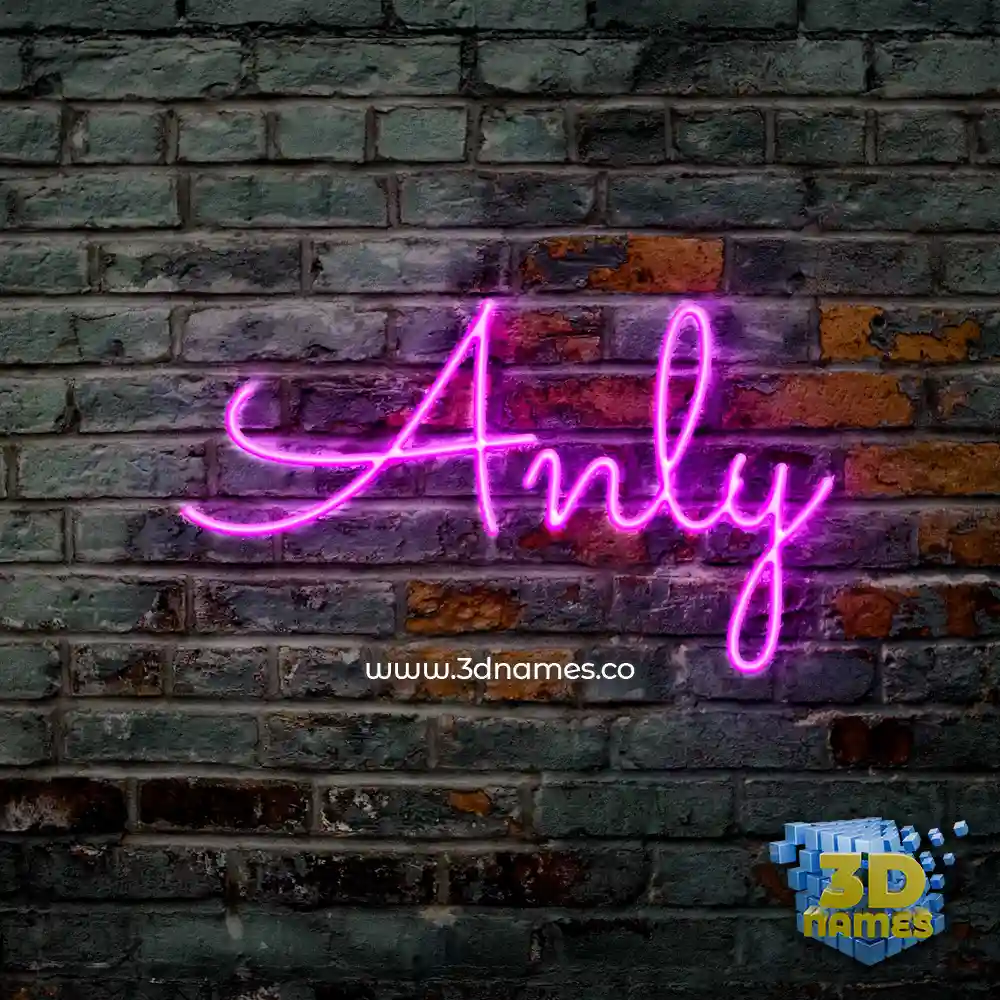anly in Pink Neon style - 3D name wallpaper