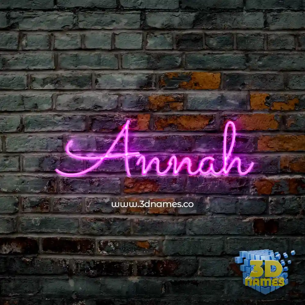 annah in Pink Neon style - 3D name wallpaper