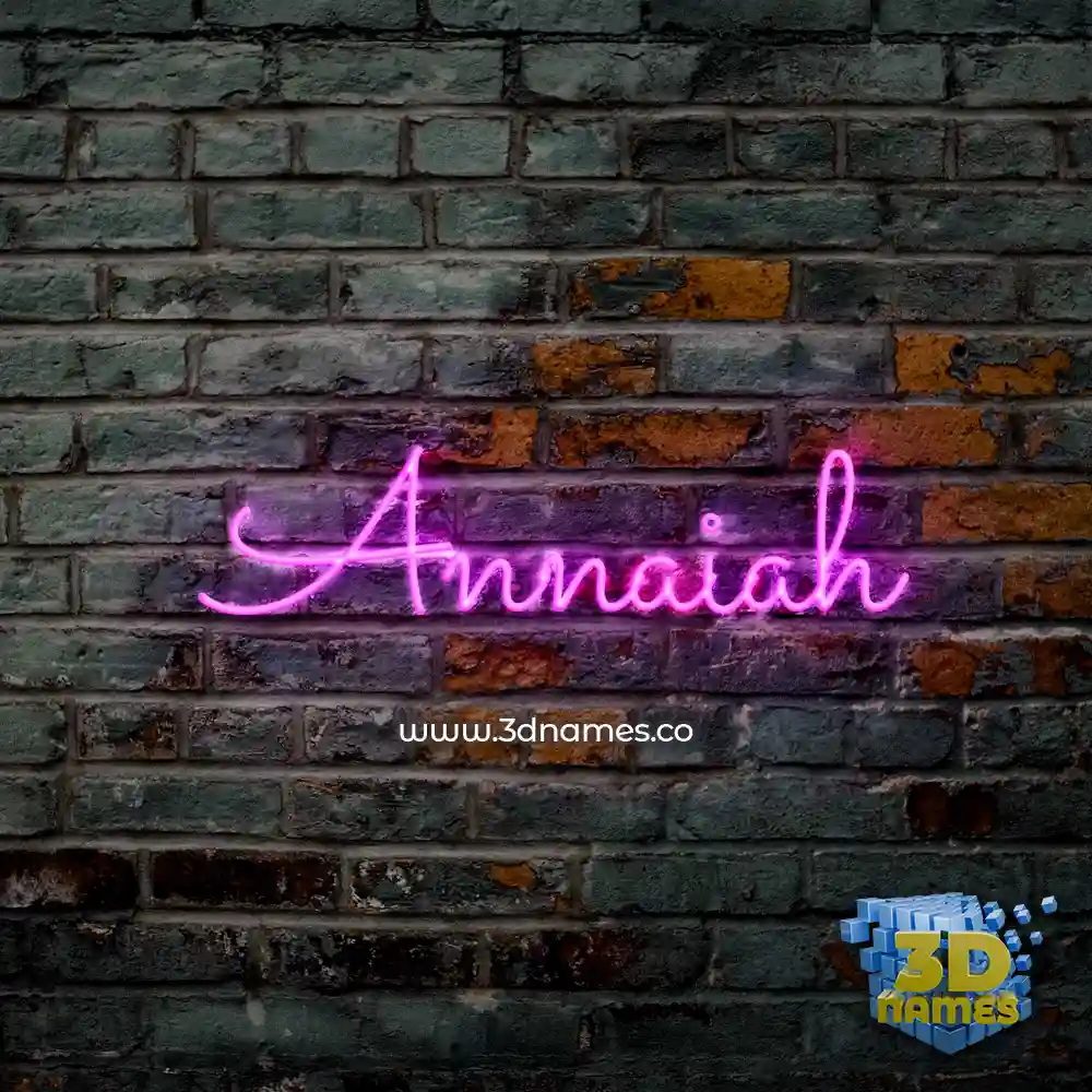 annaiah in Pink Neon style - 3D name wallpaper