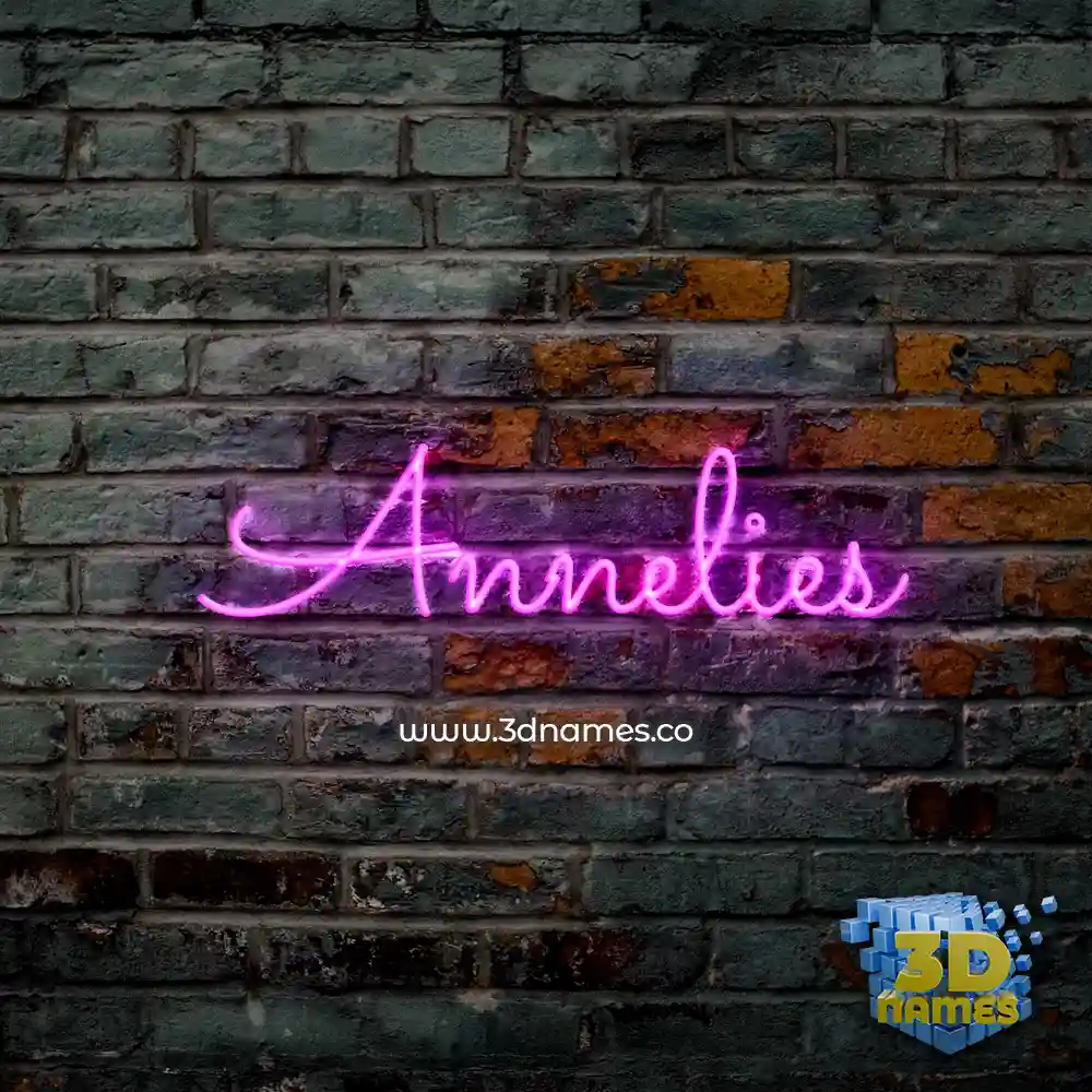 annelies in Pink Neon style - 3D name wallpaper