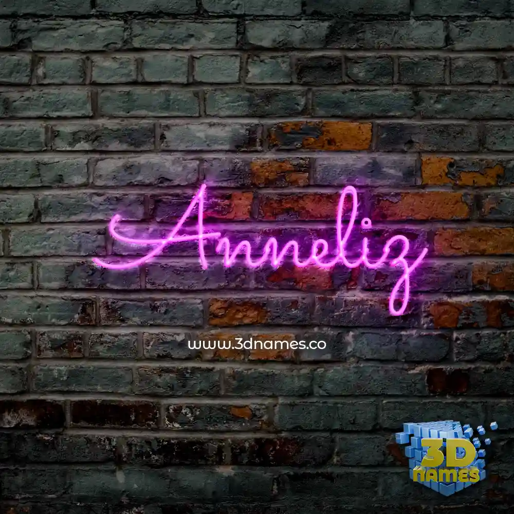 anneliz in Pink Neon style - 3D name wallpaper