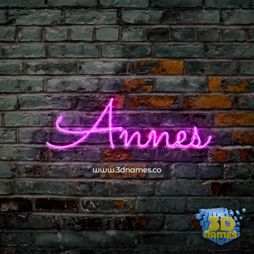 annes in Pink Neon style - 3D name wallpaper