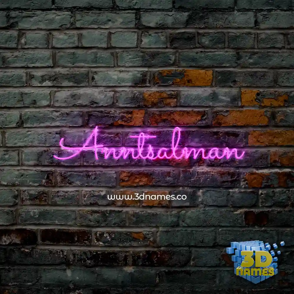 anntsalman in Pink Neon style - 3D name wallpaper