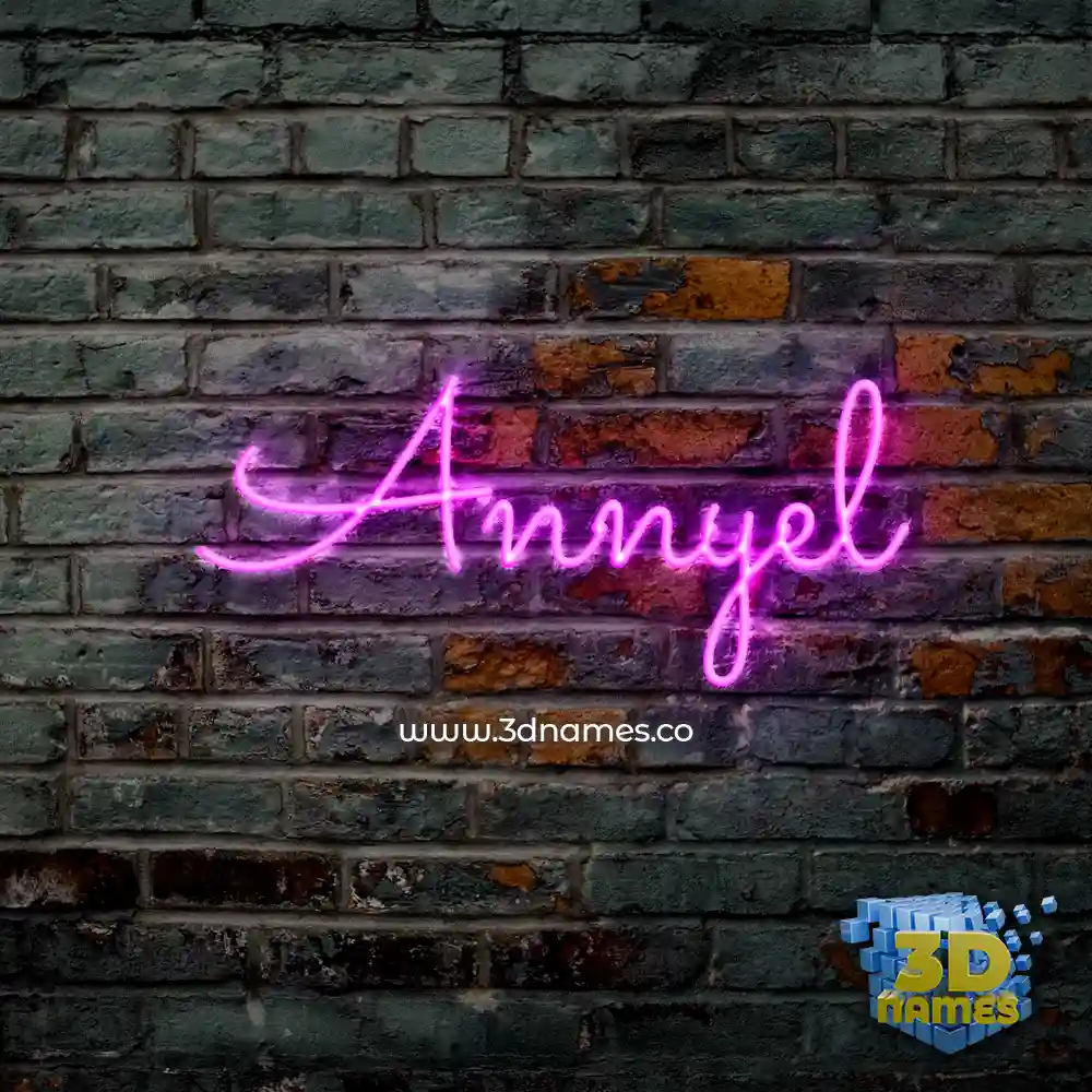 annyel in Pink Neon style - 3D name wallpaper