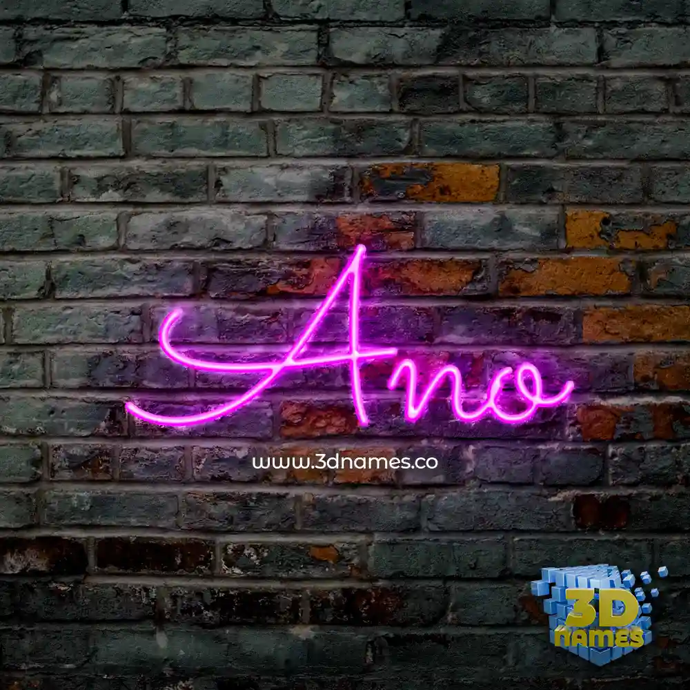 ano in Pink Neon style - 3D name wallpaper