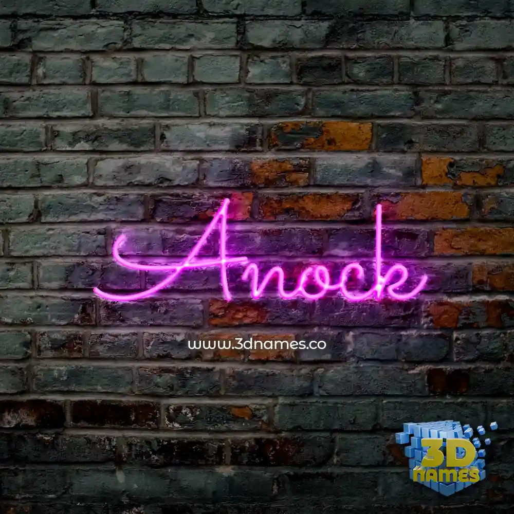 anock in Pink Neon style - 3D name wallpaper