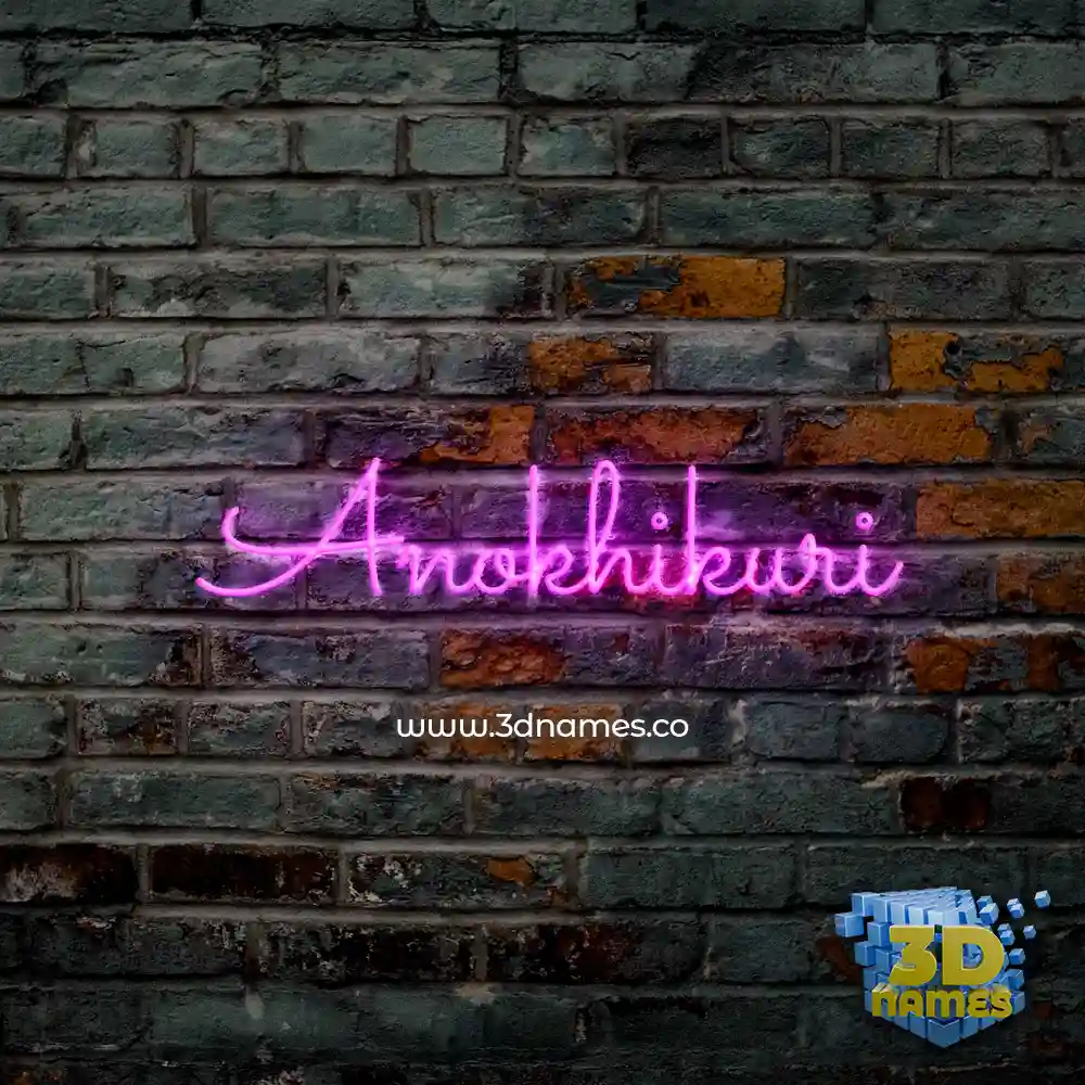 anokhikuri in Pink Neon style - 3D name wallpaper