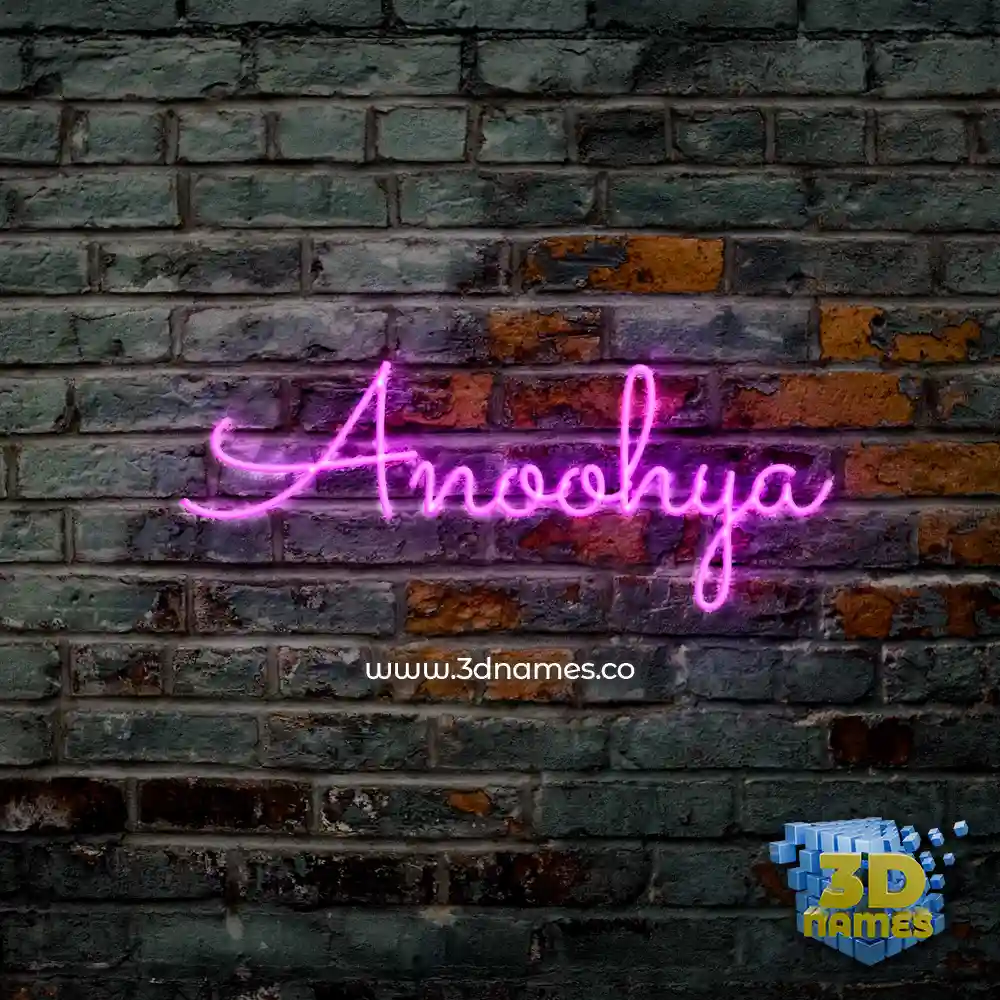 anoohya in Pink Neon style - 3D name wallpaper