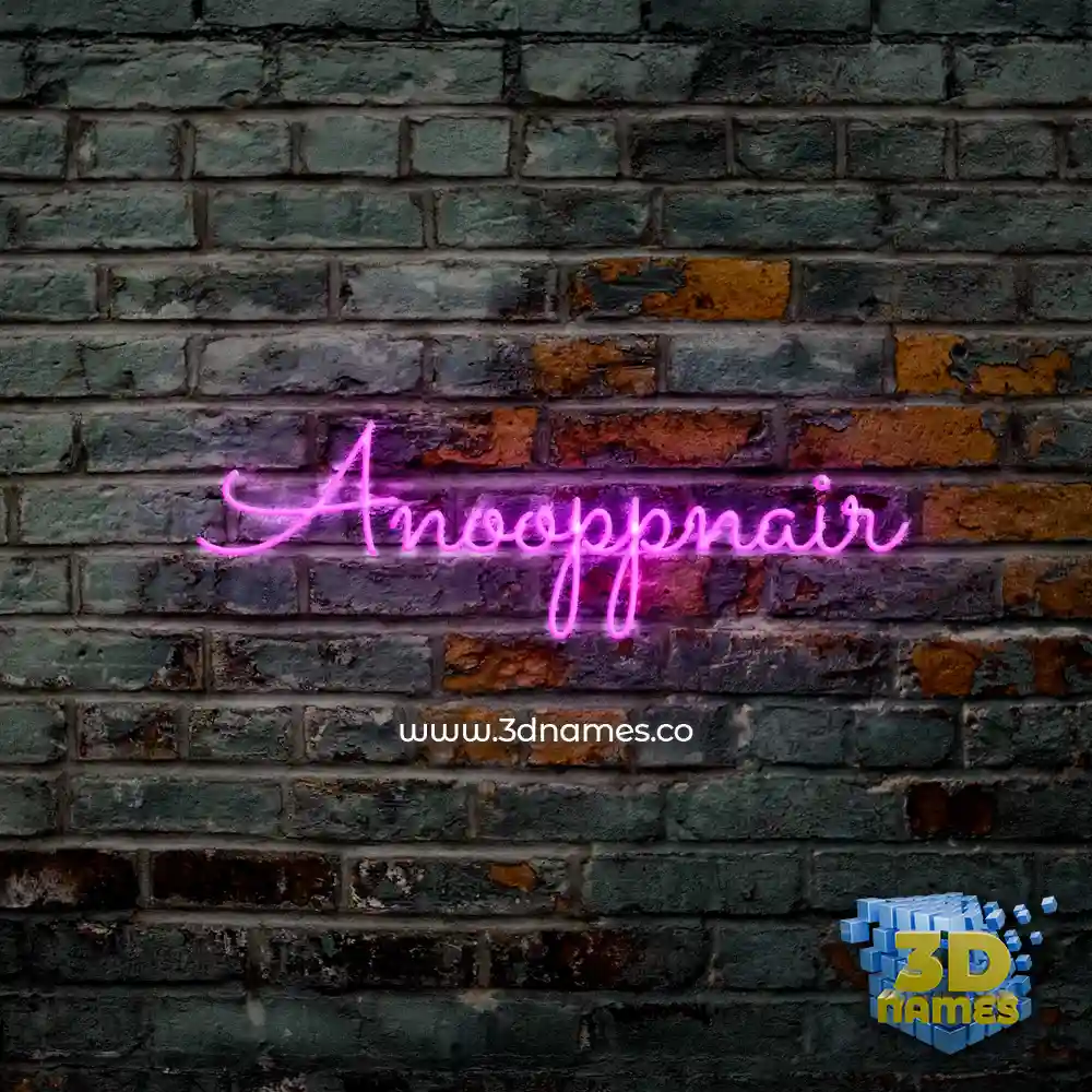 anooppnair in Pink Neon style - 3D name wallpaper