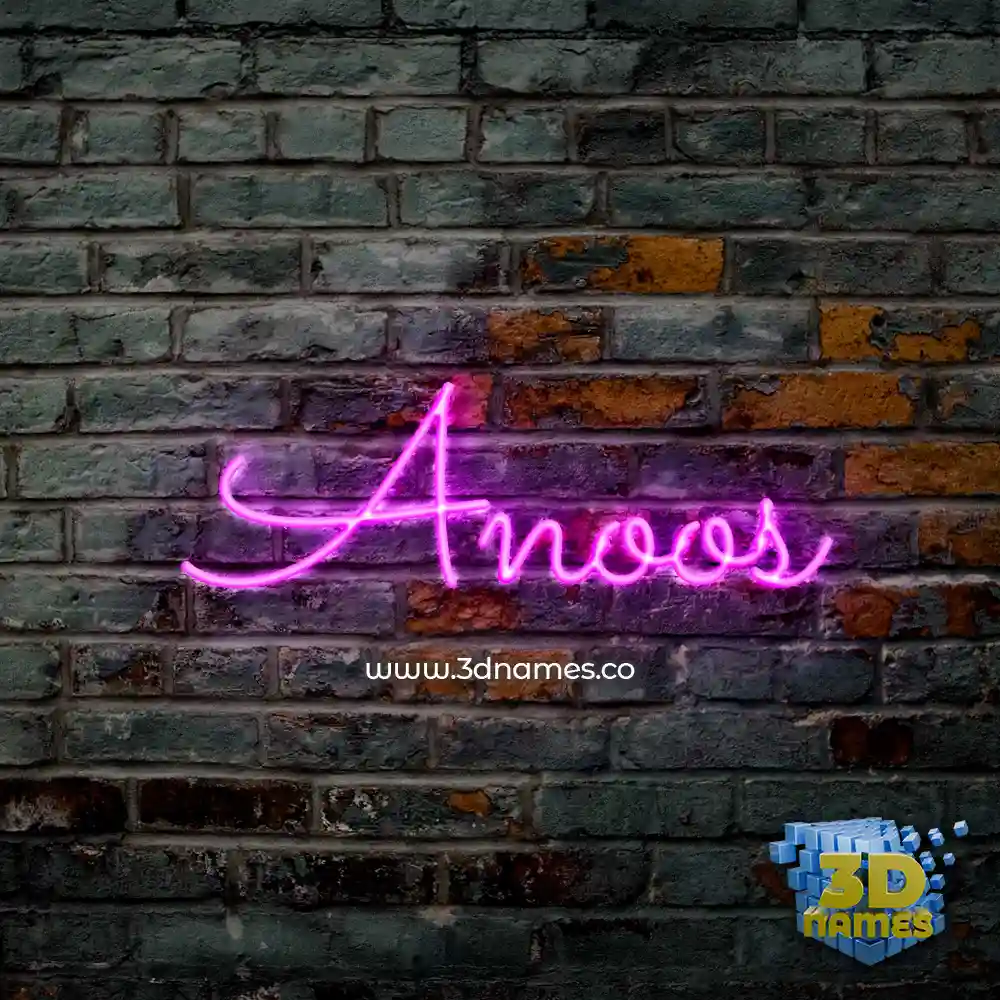 anoos in Pink Neon style - 3D name wallpaper