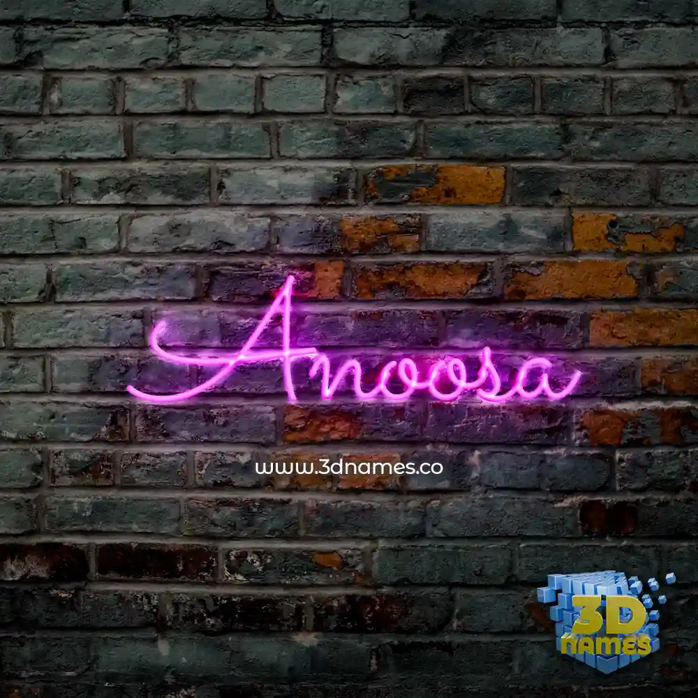 anoosa in Pink Neon style - 3D name wallpaper