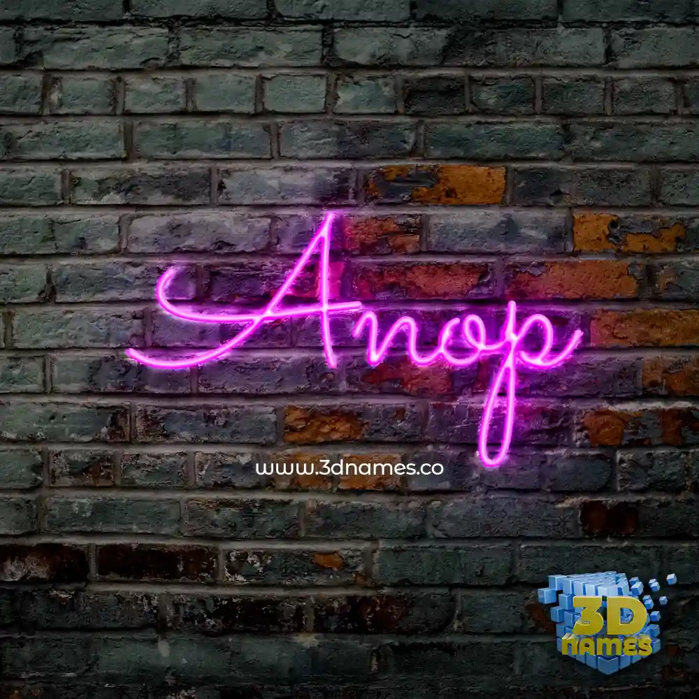 anop in Pink Neon style - 3D name wallpaper