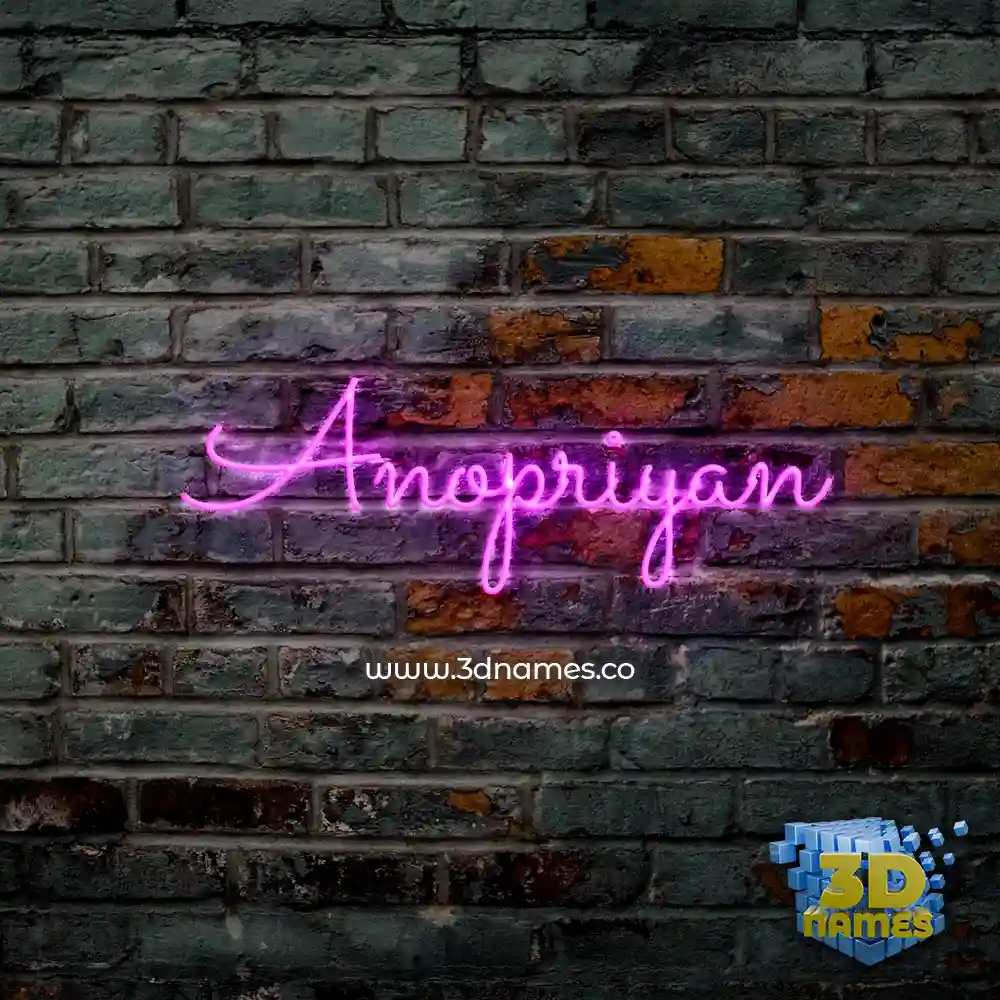 anopriyan in Pink Neon style - 3D name wallpaper