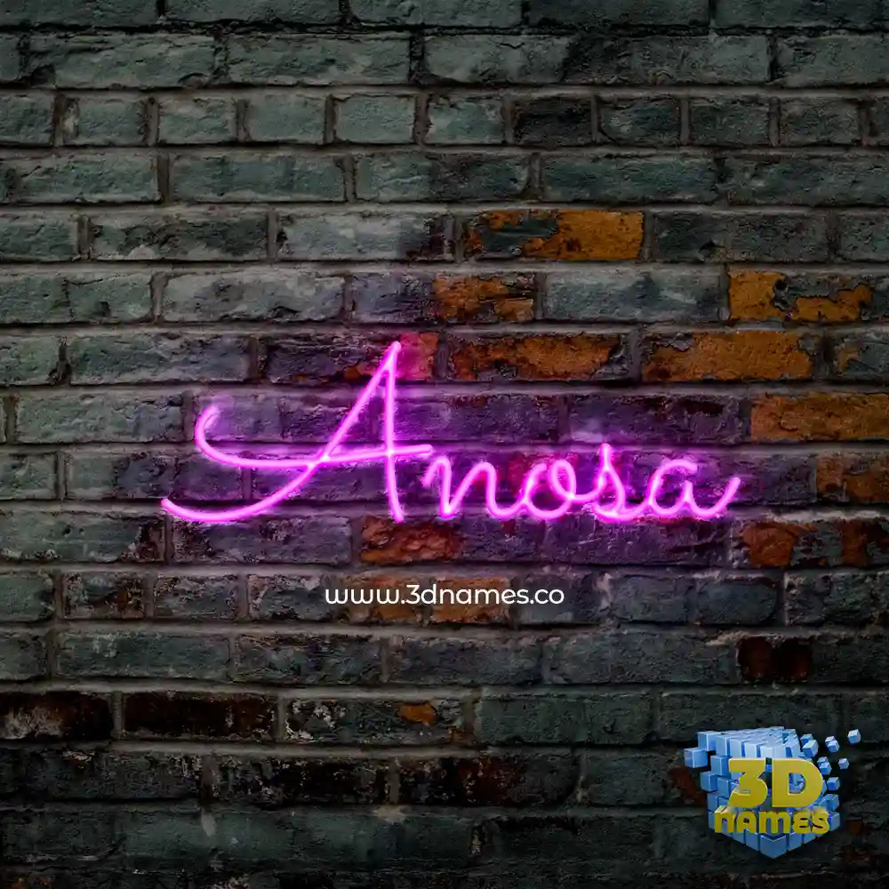 anosa in Pink Neon style - 3D name wallpaper