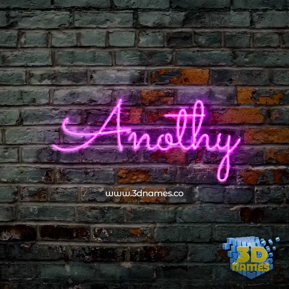 anothy in Pink Neon style - 3D name wallpaper