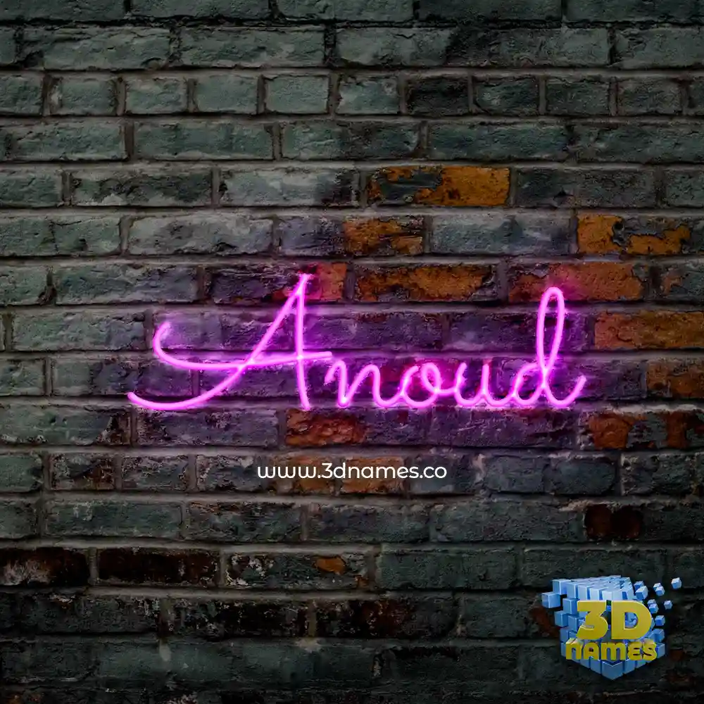anoud in Pink Neon style - 3D name wallpaper