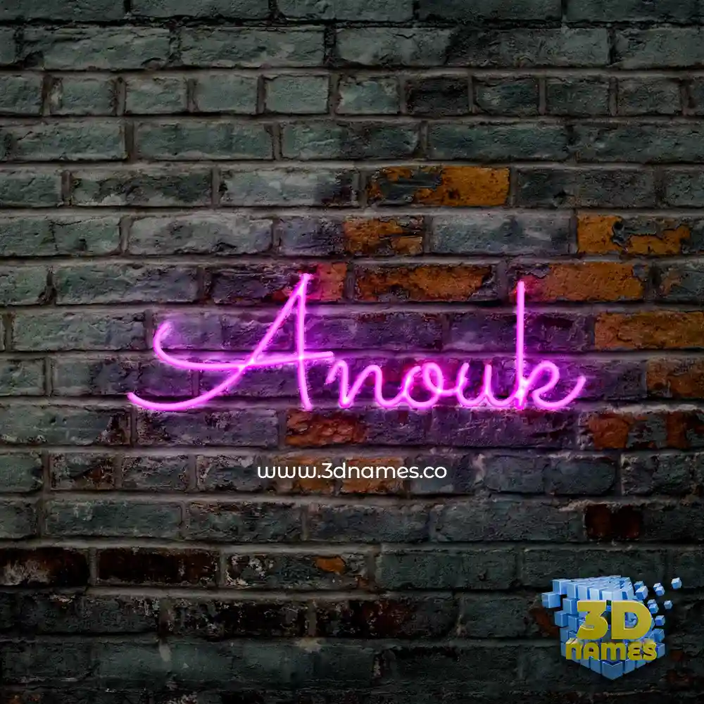 anouk in Pink Neon style - 3D name wallpaper