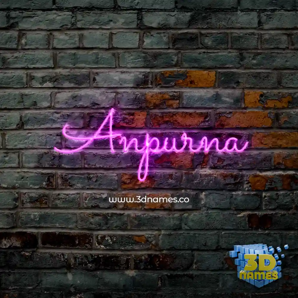 anpurna in Pink Neon style - 3D name wallpaper