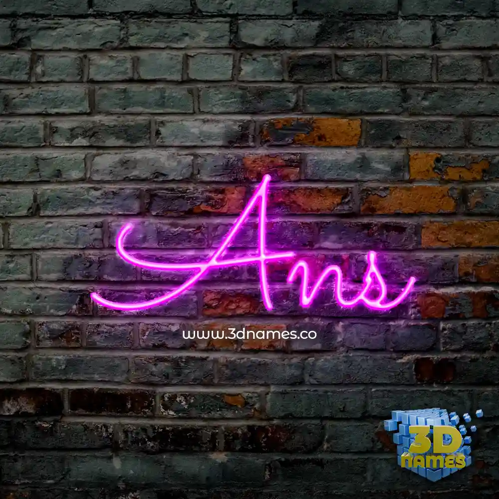 ans in Pink Neon style - 3D name wallpaper