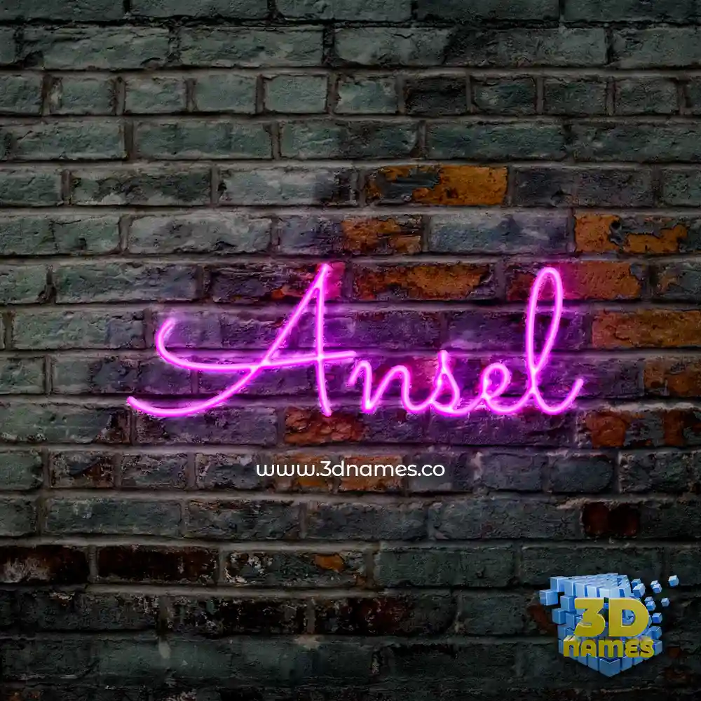 ansel in Pink Neon style - 3D name wallpaper