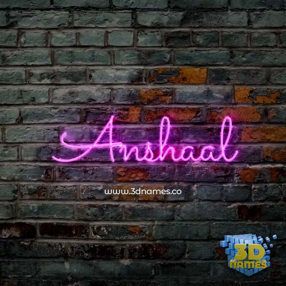 anshaal in Pink Neon style - 3D name wallpaper