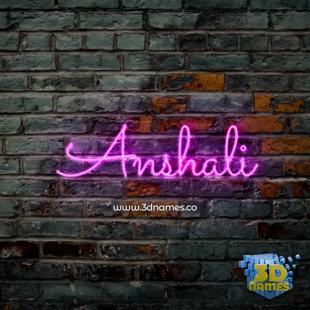 anshali in Pink Neon style - 3D name wallpaper