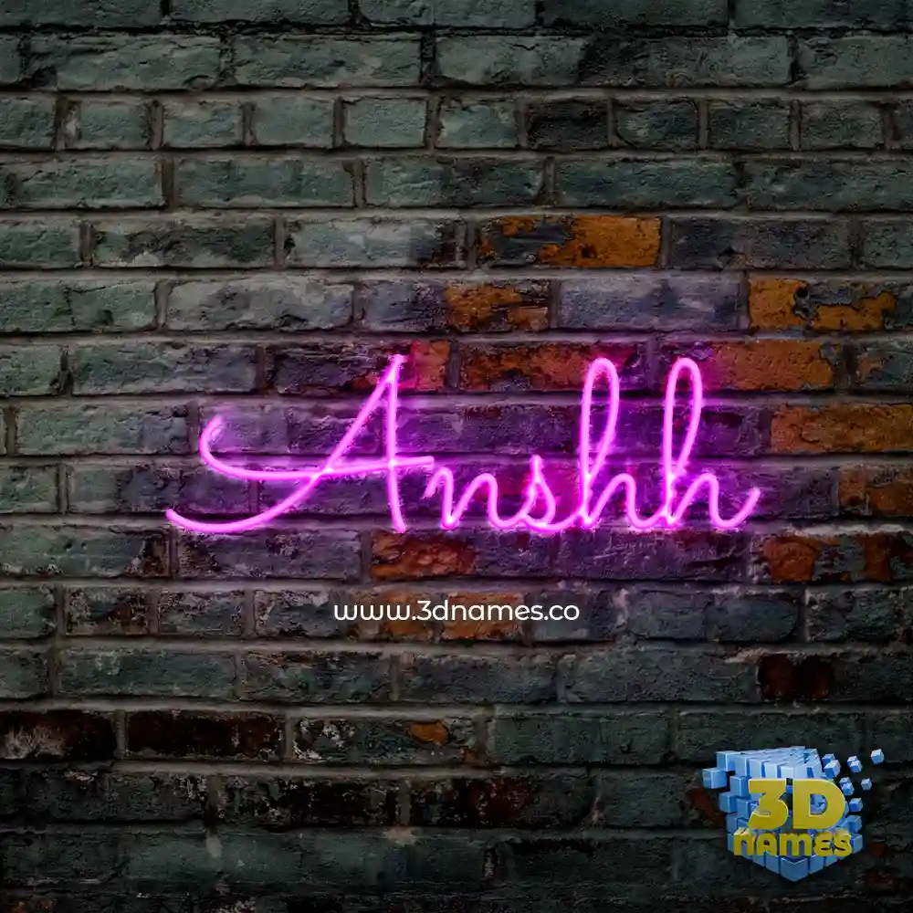 anshh in Pink Neon style - 3D name wallpaper