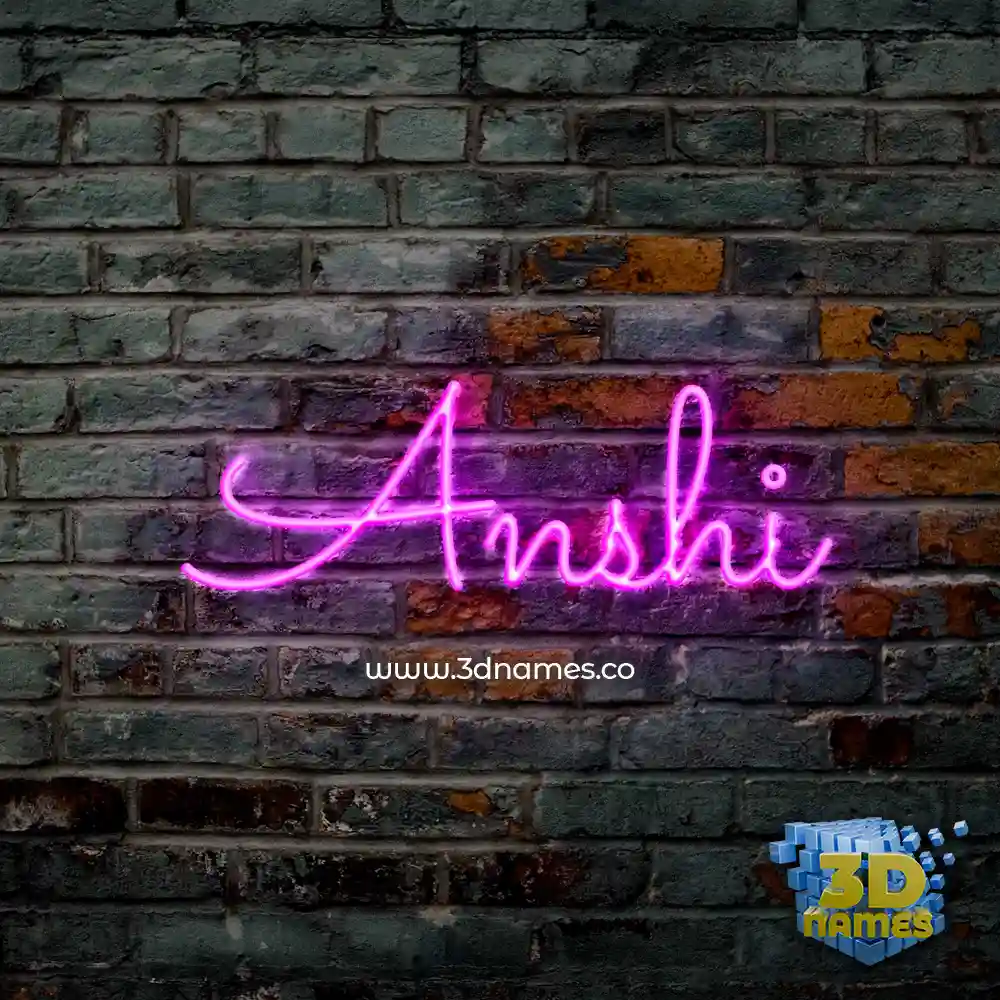 anshi in Pink Neon style - 3D name wallpaper