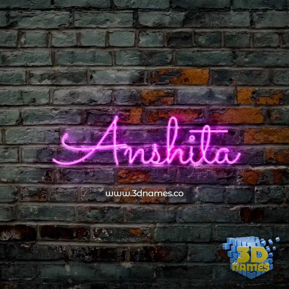 anshita in Pink Neon style - 3D name wallpaper